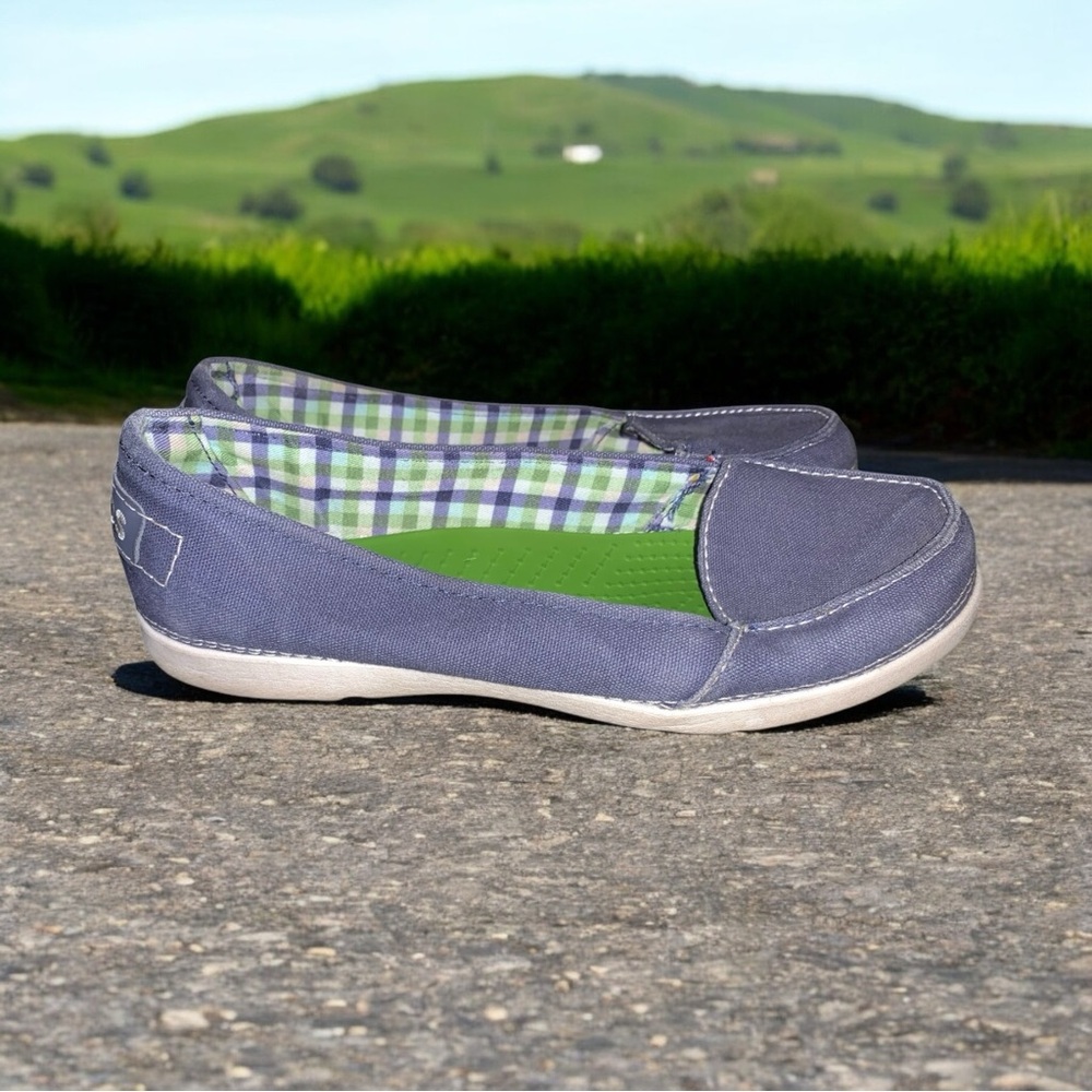 Crocs Shoes Womens Size 10 Blue Slip On Melbourne II Short Vamp Loafers